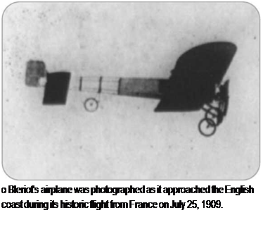 Подпись: о Bleriot's airplane was photographed as it approached the English coast during its historic flight from France on July 25, 1909. 