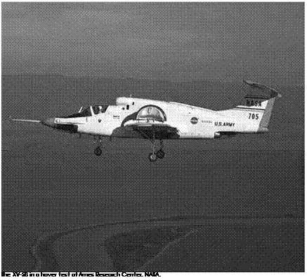 Подпись: The XV-5B in a hover test at Ames Research Center. NASA. 