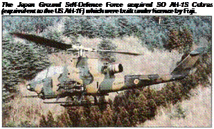 Подпись: The Japan Ground Self-Defence Force acquired SO AH-1S Cobras (equivalent to the US AH-1F) which were built under licence by Fuji. 