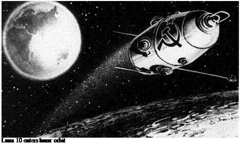 Подпись: Luna 10 enters lunar orbit 