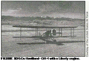 Подпись: FIGURE 10-5 De Havilland—DH-4 with a Liberty engine. 