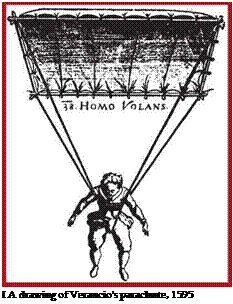 Подпись: I A drawing of Verancio’s parachute, 1595 