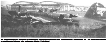 Подпись: The heavily armored 11-2 Shturmovik became known to the German fighter pilots as the "Cement Bomber.1' Nevertheless, this 11-2 crashed at the German-occupied Konotop Airdromre in the northeastern Ukraine. {Photo: Balss.) 