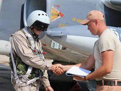 The first photo of the Russian pilot on the Syrian base