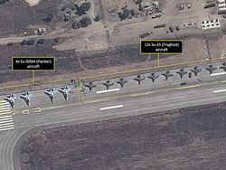The Pentagon showed pictures of the Russian planes in Syria